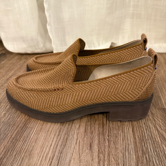 Rothy’s The Lug Loafer Teak Herringbone Women’s 6 Chunky Preppy Merino Wool Shoe - Picture 4 of 9